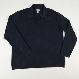 Hickey Freeman New York Mens XXL Ribbed 1/4 Zip Pullover Sweater Polo